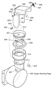 Discharge Chute Diagram and Parts List for 624504X5B 2003 Briggs and Stratton Snow Blower